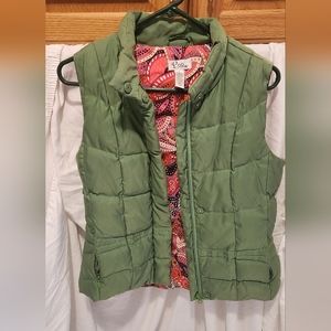 Lilly Pulitzer Puffer Green Vest - Size Small